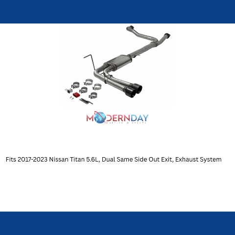 Fits 2017-2023 Nissan Titan 5.6L, Dual Same Side Out Exit, Exhaust System-718105
