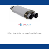 Muffler - 3 Dual In/3 Dual Out - Straight Through Performance-72469