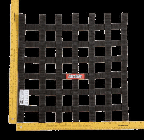 RaceQuip SFI ribbon window net 18 x 18 inch black 726003RQP