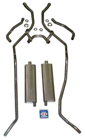 Exhaust System 8 cyl. 348 dual exhaust 73010 fits 1958 Chevy Full Size 348 engine Shafer's Classic Reproductions