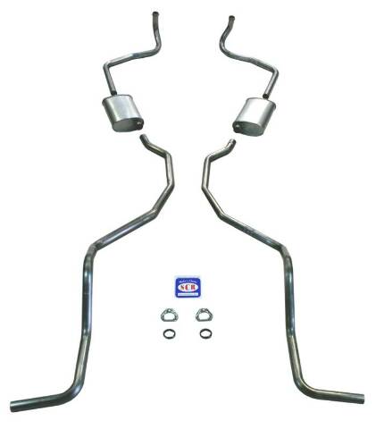 Wagon Exhaust System Kit Small Block Steel 73026 fits 1960-1964 Chevy Impala Wagon Shafer's Classic Reproductions