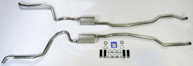 Exhaust System 2-1/2" Dual Turbo 73086 fits 1965-1966 Full Size Chevrolet E552-45B9 Shafer's Classic Reproductions