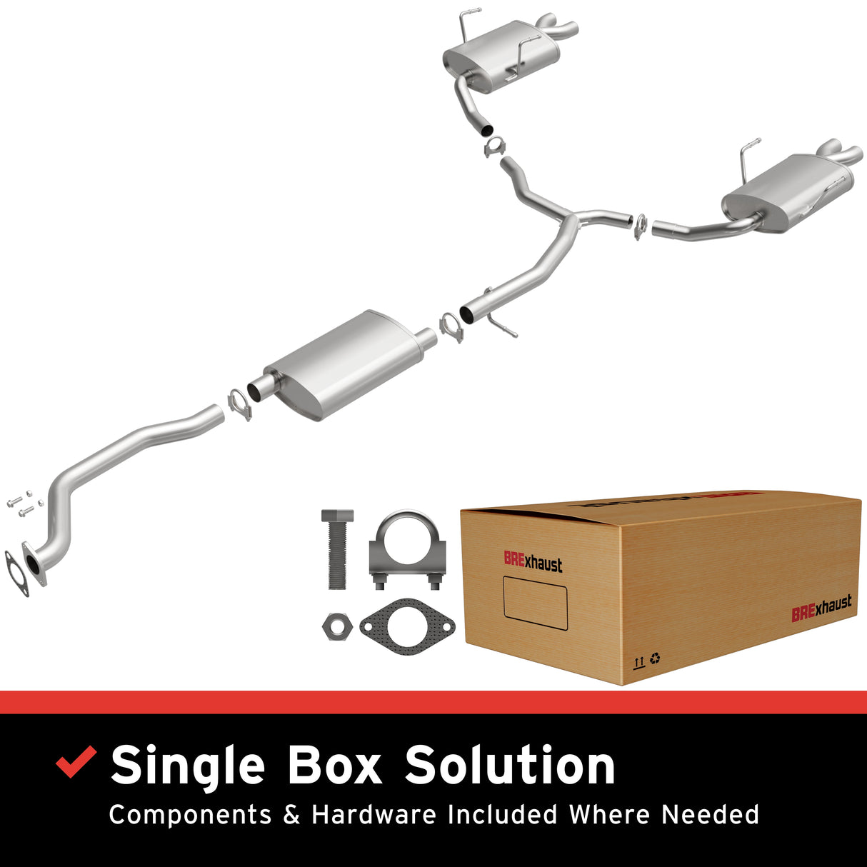 Fits 2009-2012 GMC Acadia 3.6L Direct-Fit Replacement Exhaust System