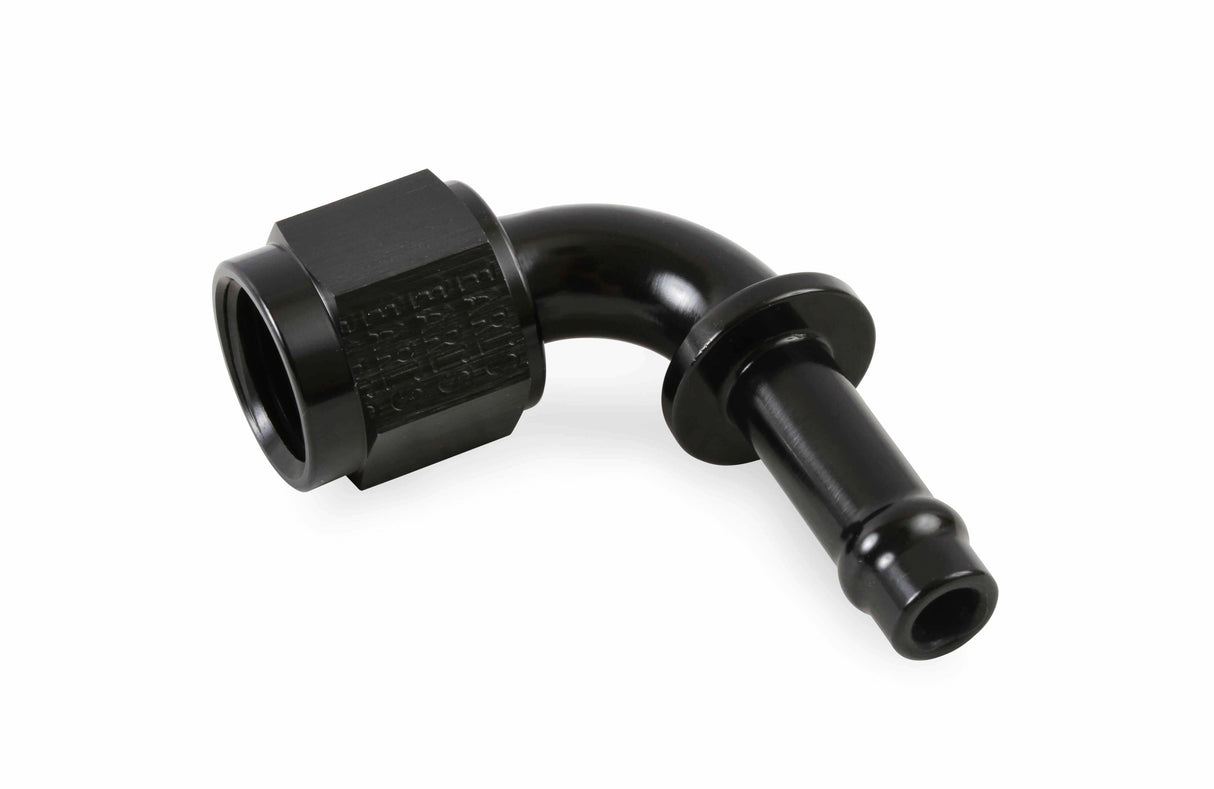 Earl's 759166ERL - Vapor Guard™ Hose End - 6 90 DEG TO 3/8 Earl's Vapor Guard Hose End AN fitting black stainless steel aluminum