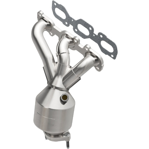 MagnaFlow direct-fit catalytic converter fits 2009-2012 Ford Escape and 2009-2011 Mercury Mariner, this and 09 Ford Escape 3.0L Front 3.0L stainless steel CARB compliant OBDII 4992
