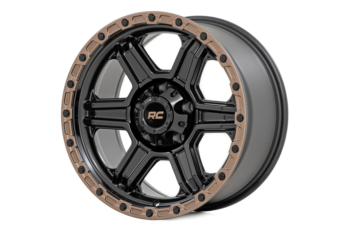 79 Series Wheel/One-Piece/Semi Gloss Black w/Bronze Ring/18x9/5x5/-12mm