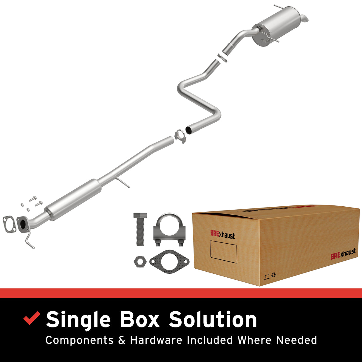 Fits 2011-2016 Ford Fiesta 1.6L Direct-Fit Replacement Exhaust System aluminized steel