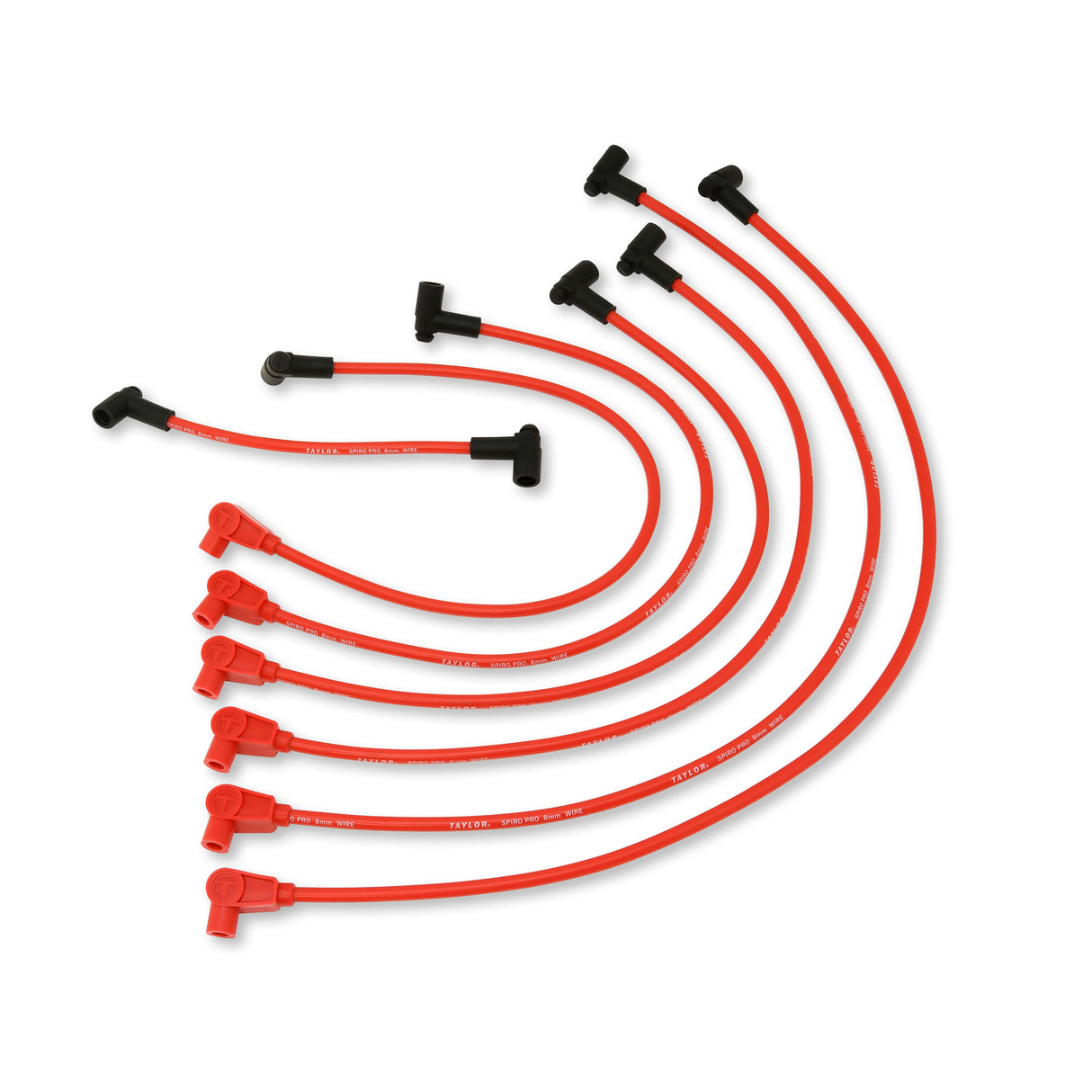 Spark Plug Wire Set Universal 8mm Silicone Spiro Pro 350 ohm/ft Red 72210