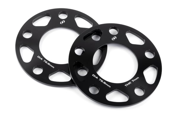 Spacers; 5x120 for 72.6mm CB for 7mm Thick D210-2037 BMW performance black aluminum