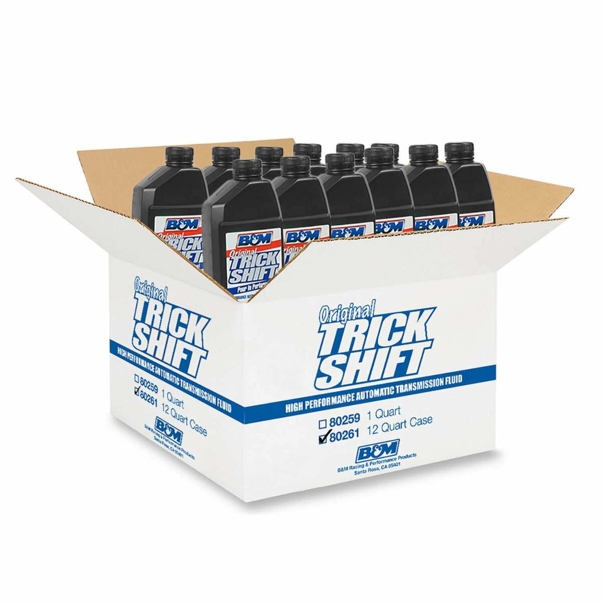 Trick Shift Automatic Transmission Fluid - Case of 12 Quart Bottles black anodized