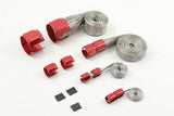 Mr. Gasket flex braid hose sleeve kit red aluminum steel 8090
