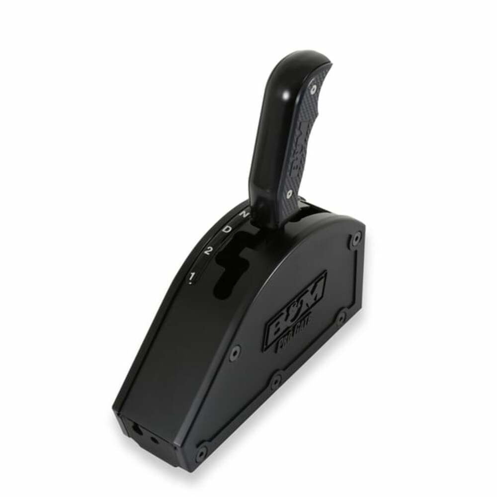 Fits 3-Speed Gm Auto Transmissions-Rear Cable Exit-Forward Shift Pattern stainless steel black
