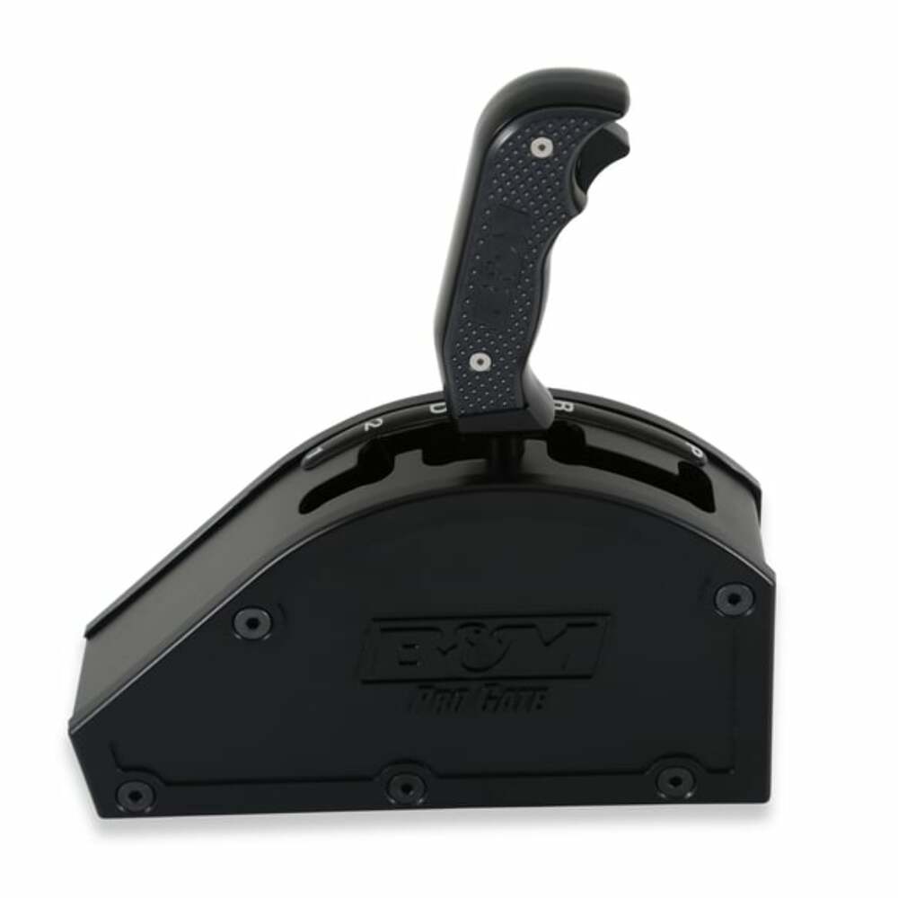 Fits 3-Speed Gm Auto Transmissions-Rear Cable Exit-Forward Shift Pattern stainless steel black