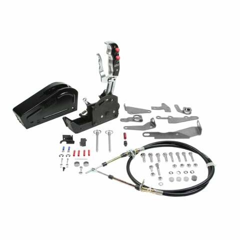 Automatic Gated Shifter - Dual Button Magnum Grip Pro Stick - Two Tone billet aluminum black anodized