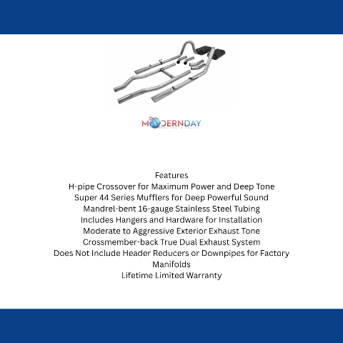 1955-1957 Chevrolet Bel Air Crossmember-back Exhaust System Flowmaster American Thunder 817174