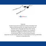 Exhaust system for 1968-1970 Dodge Charger Exhaust stainless steel