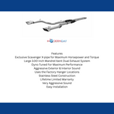 Exhaust system for 2008-2014 Dodge Challenger Exhaust stainless steel