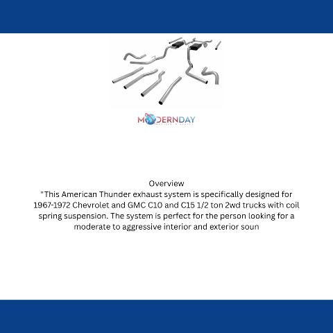 1967-1972 Chevrolet C10 Pickup Crossmember-back Exhaust System Flowmaster Americ