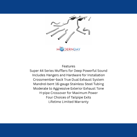 1967-1972 Chevrolet C10 Pickup Crossmember-back Exhaust System Flowmaster Americ