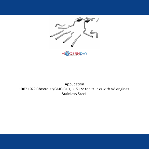 1967-1972 Chevrolet C10 Pickup Crossmember-back Exhaust System Flowmaster Americ