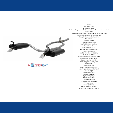 1975-1979 Chevrolet Corvette Crossmember-back Exhaust System Flowmaster Force II 817661