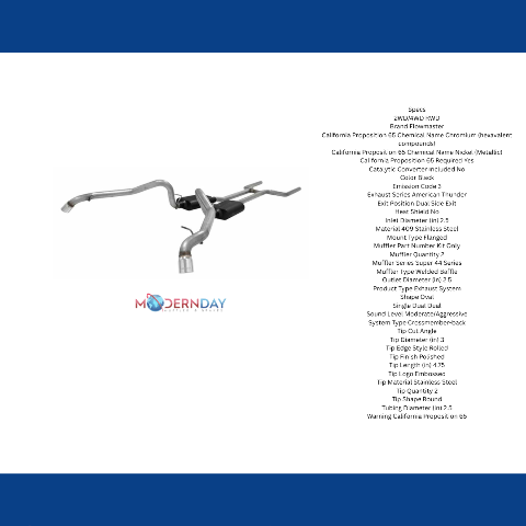 1962-1967 Chevrolet Chevy II/Nova Crossmember-back Exhaust System Flowmaster Ame