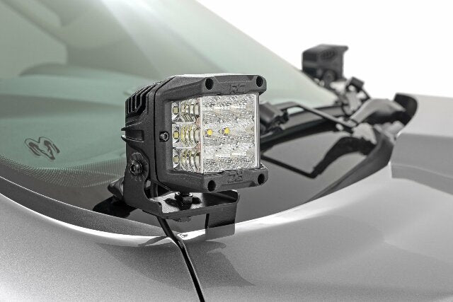 Fits Ram 1500 2&4WD (19-25) LED Light Kit Ditch Mount 2" Black Pair Spot 82290