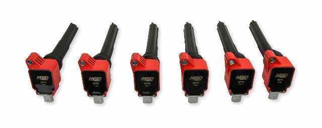 MSD Ignition Coils 2017-2020 Ford 3.5L EcoBoost V6 engines, Red, 6-Pack - 82706