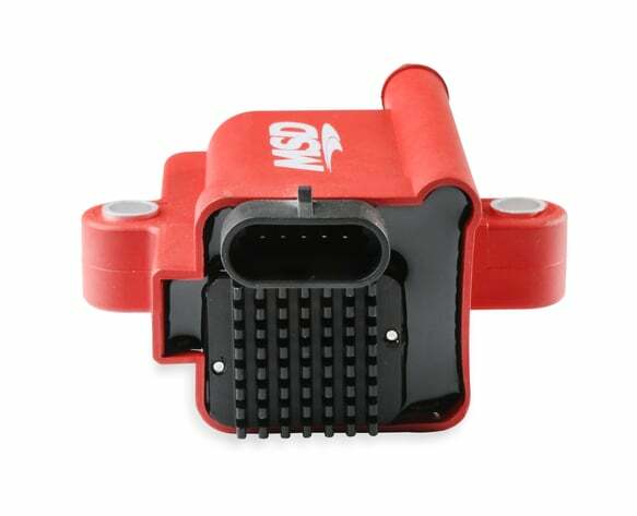 MSD ignition coil black red aluminum 8289