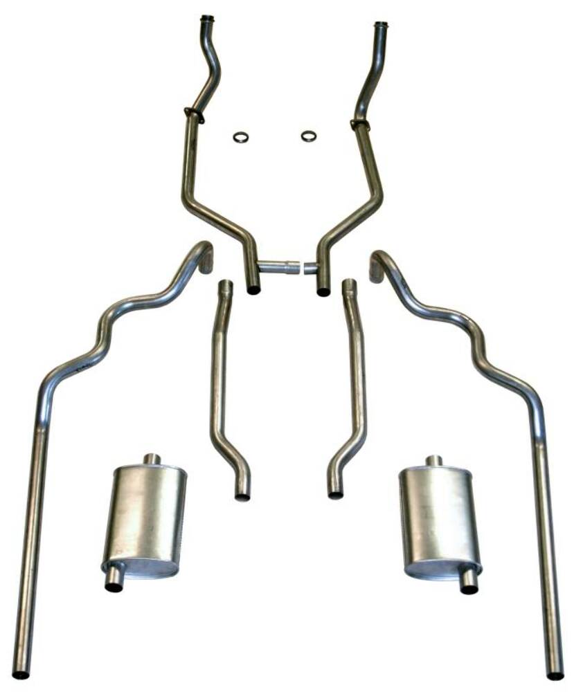 Fits 1963-64 Full Size Ford 352 and 390 CID Dual Turbo Exhaust System 83001