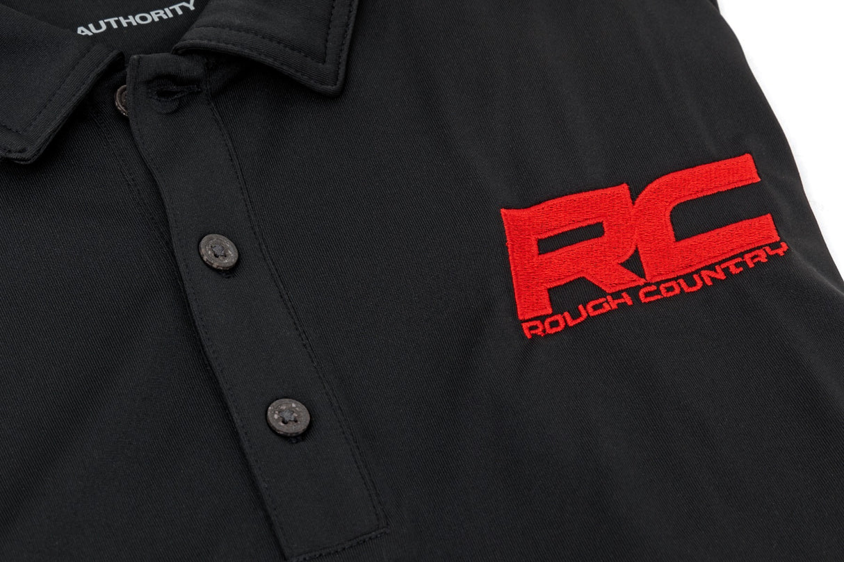 Rough Country Polo - Rough Country Logo - Black - Moisture Wicking - Size 2XL - 83913