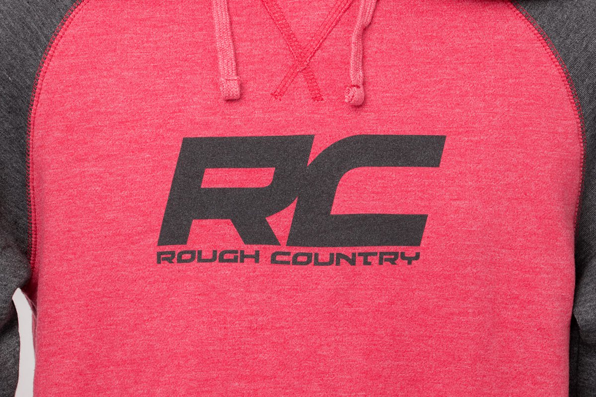 Rough Country Hoodie - Heater - Red/Gray - SM - 84083SM