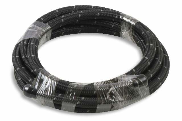 Mr. Gasket black nylon braided hose 6 AN 20 feet rubber 842006