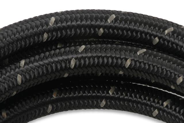 Mr. Gasket black nylon braided hose 8 AN 20 feet rubber 842008