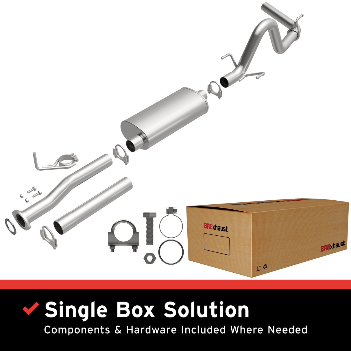 Fits 2016-2023 Toyota Tacoma 3.5L Direct-Fit Replacement Exhaust System aluminized steel