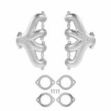 Hooker LS Swap Exhaust Manifolds -Center Dump-Silver Ceramic-Multi-Fit-2.50-8504-1HKR