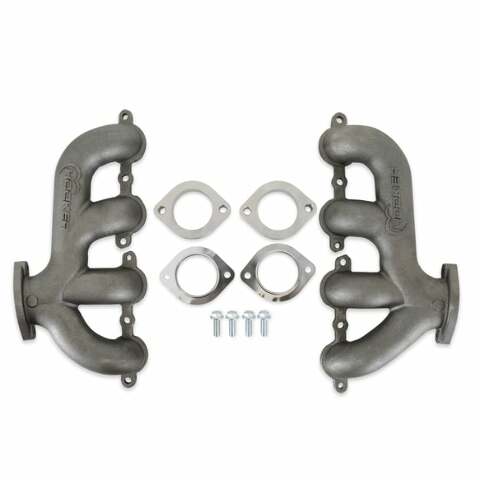 Hooker BlackHeart LS Swap Exhaust Manifolds-Rear Dump-Natural Cast - 8505HKR