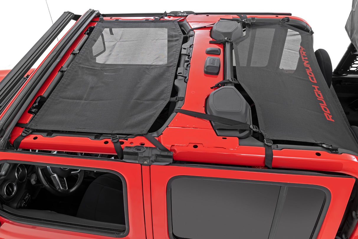 Fits Jeep Gladiator JT 4WD (2020-2024) Mesh Bikini Top Plus; Black; 85118