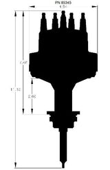 MSD ignition distributor black polished stainless steel 85345