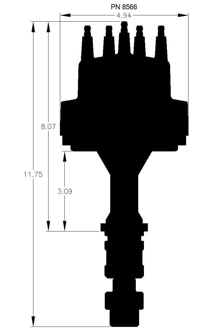 t Oldsmobile V8 350-455 Distributor - 8566 MSD