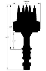 MSD ignition distributor red polished aluminum steel 8566