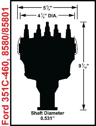 MSD ignition distributor red clear steel 8580