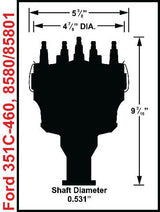 MSD ignition distributor red clear steel 8580