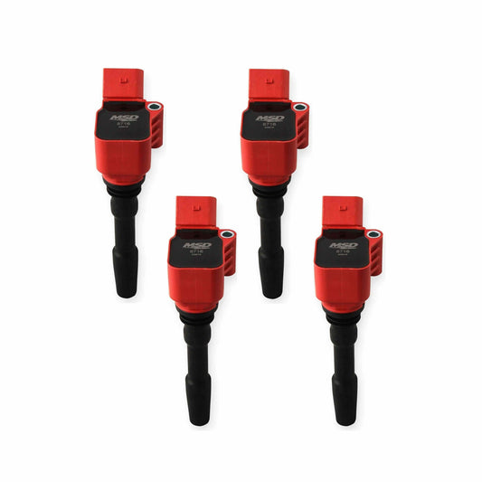 MSD Ignition Coils Blaster Series 2014-2019 VW/Audi 4 Cylinder, Red 4-pack  87164