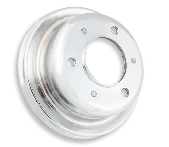 Mr. Gasket Chrome Crankshaft Pulley - Single Groove - 8827