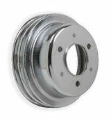 Mr. Gasket chrome crankshaft pulley double groove 8830MRG Ford black steel 2493