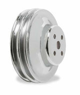 Mr. Gasket chrome water pump pulley double groove Ford black steel 8831
