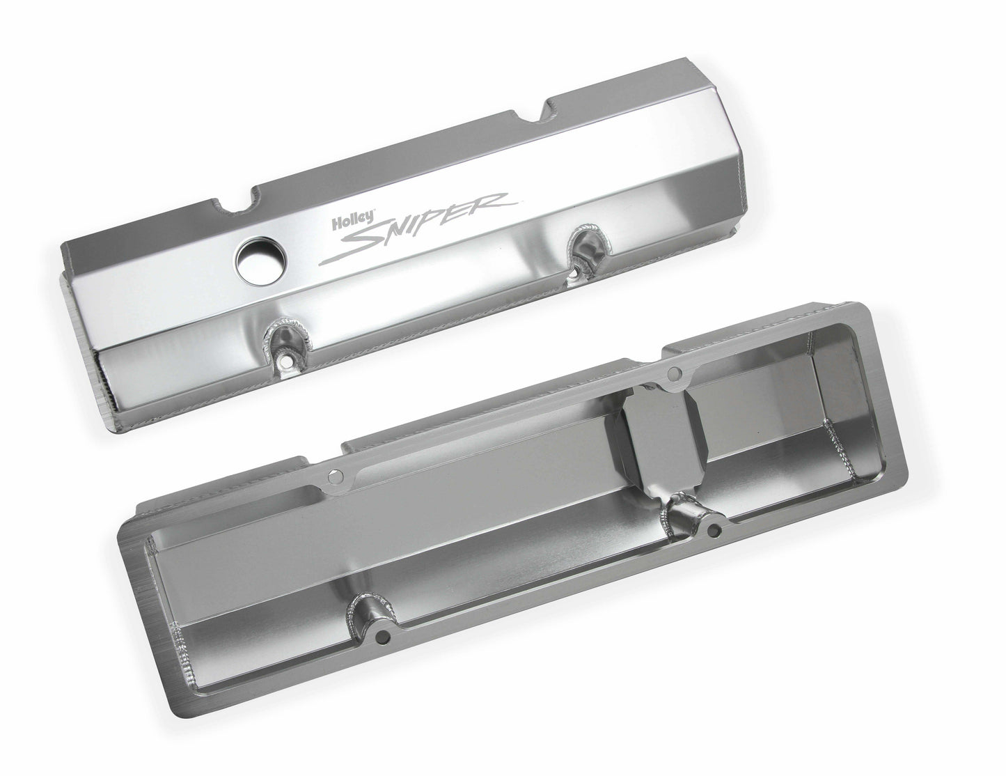 Sniper Fabricated Aluminum Valve Cover - Chevy Small Block - Natural - 890010