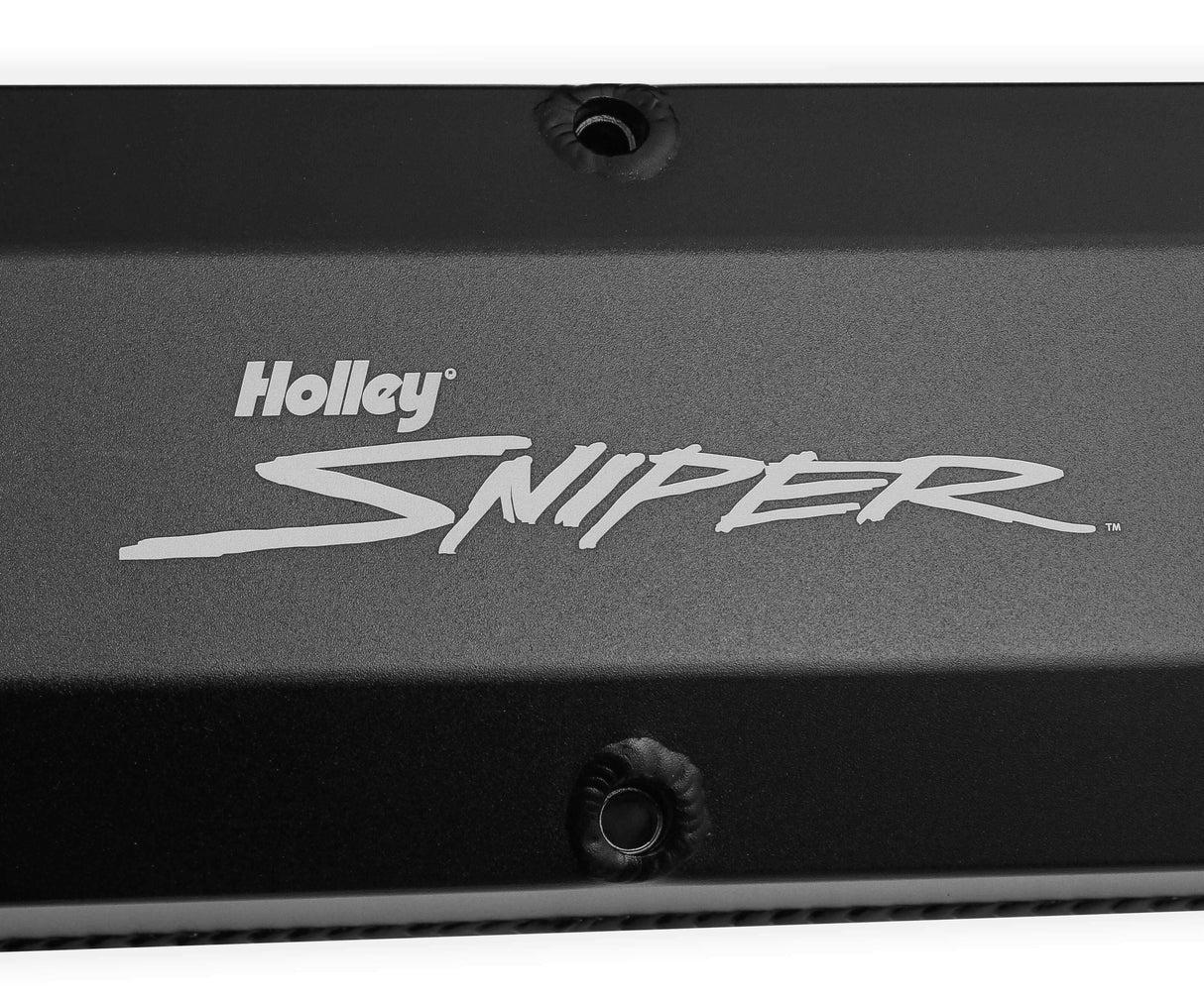 t Sniper Fabricated Aluminum Valve Cover - Ford Small Block - Black Finish 890012B Holley Sniper