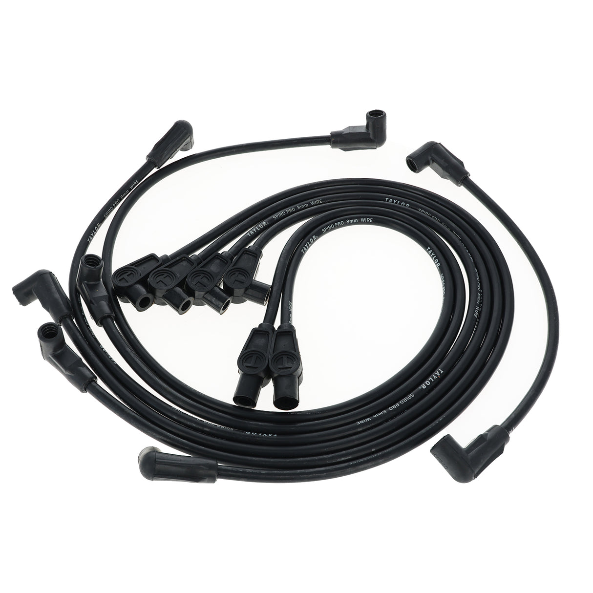 Spark Plug Wire Set Universal 8mm Silicone Spiro Pro 350 ohm/ft Black 74032